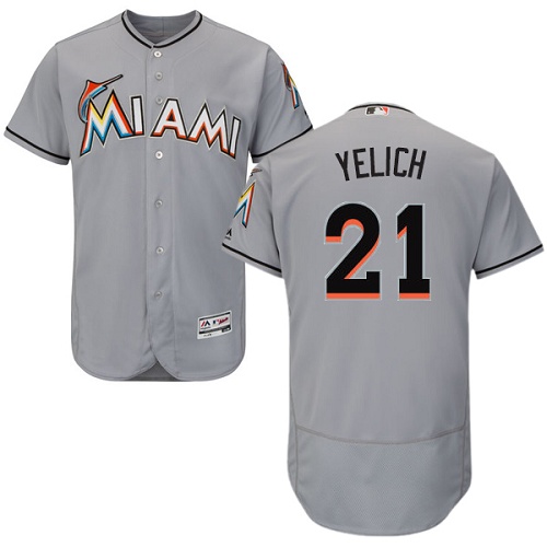 marlins #21 Christian Yelich Grey Flexbase Authentic Collection Stitched MLB Jersey marlins #21 Christian Yelich Grey Flexbase Authentic Collection Stitched MLB Jersey