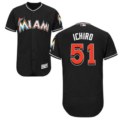 marlins #51 Ichiro Suzuki Black Flexbase Authentic Collection Stitched MLB Jersey marlins #51 Ichiro Suzuki Black Flexbase Authentic Collection Stitched MLB Jersey