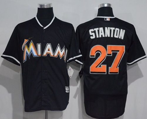 marlins #27 Giancarlo Stanton Black New Cool Base Stitched MLB Jersey marlins #27 Giancarlo Stanton Black New Cool Base Stitched MLB Jersey