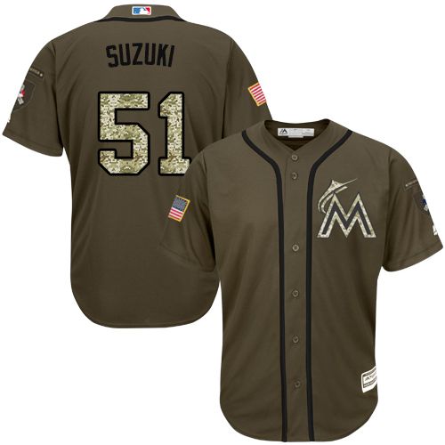 marlins #51 Ichiro Suzuki Green Salute to Service Stitched MLB Jersey marlins #51 Ichiro Suzuki Green Salute to Service Stitched MLB Jersey