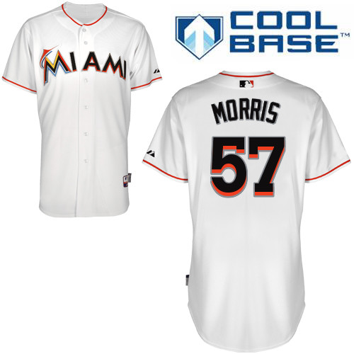 Miami Marlins #57Bryan Morris Authentic Personalized Home White Jersey Miami Marlins #57Bryan Morris Authentic Personalized Home White Jersey