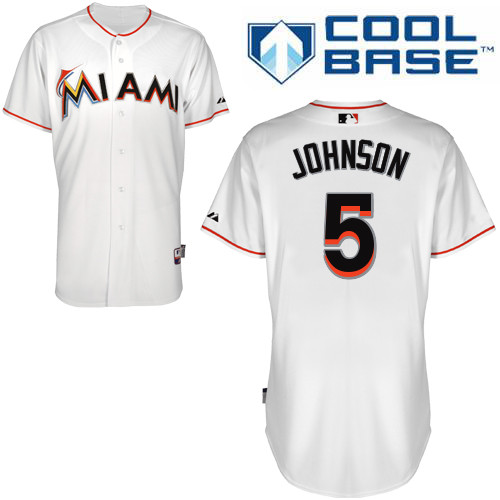 Miami Marlins #5 Reed Johnson Authentic Personalized Home White Jersey Miami Marlins #5 Reed Johnson Authentic Personalized Home White Jersey