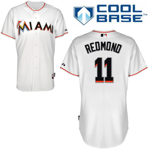 Miami Marlins #11Mike Redmono Authentic Personalized Home White Jersey