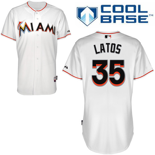 Miami Marlins #35 Mat Latos Authentic Personalized Home White Jersey Miami Marlins #35 Mat Latos Authentic Personalized Home White Jersey