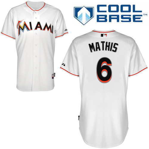 Miami Marlins #6Jeff Mathis Authentic Personalized Home White Jersey