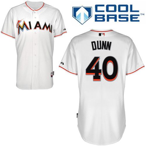 Miami Marlins #40Mike Dunn Authentic Personalized Home White Jersey Miami Marlins #40Mike Dunn Authentic Personalized Home White Jersey