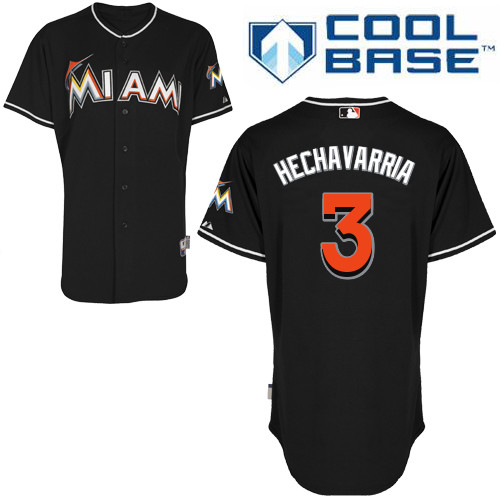 Miami Marlins #3Adeiny HECHAVARRIA Authentic Alternate Black Jersey Miami Marlins #3Adeiny HECHAVARRIA Authentic Alternate Black Jersey