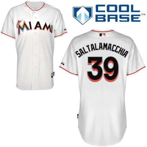 Miami Marlins #39Jarrod Saltalamacchia Authentic Personalized Home White Jersey Miami Marlins #39Jarrod Saltalamacchia Authentic Personalized Home White Jersey