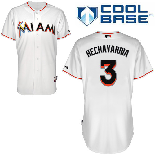Miami Marlins #3Adeiny HECHAVARRIA Authentic Personalized Home White Jersey Miami Marlins #3Adeiny HECHAVARRIA Authentic Personalized Home White Jersey