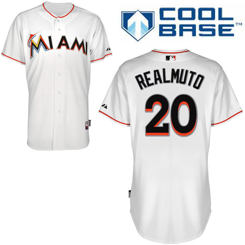 Miami Marlins #20Jacob Realmuto Authentic Personalized Home White Jersey