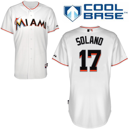 Miami Marlins #17Donovan Solano Authentic Personalized Home White Jersey