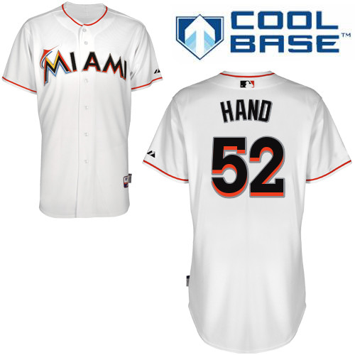 Miami Marlins #52 Hand Authentic Personalized Home White Jersey