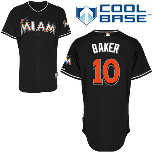 Miami Marlins #10Jeff Baker Authentic Alternate Black Jersey