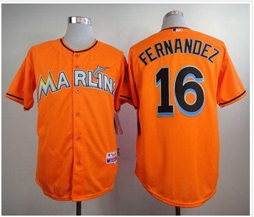 Florida Marlins #16 Jose Fernandez Orange Alternate 1 Stitched Baseball Jersey