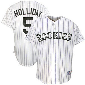 Colorado Rockies #5 Matt Holliday White Pinstripe Jersey Colorado Rockies #5 Matt Holliday White Pinstripe Jersey
