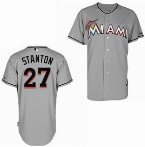 Miami Marlins 27 Mike Stanton grey Cool Base Jersey Miami Marlins 27 Mike Stanton grey Cool Base Jersey
