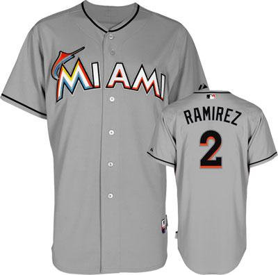 Miami Marlins 2 Hanley Ramirez Grey MLB Jerseys