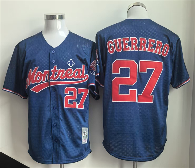 Men's Montreal Expos #27 Vladimir Guerrero Navy Cooperstown Collection Stitched MLB Jersey Men's Montreal Expos #27 Vladimir Guerrero Navy Cooperstown Collection Stitched MLB Jersey