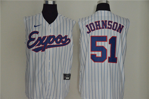 Expos 51 Randy Johnson White Nike Cool Base Sleeveless Jersey Expos 51 Randy Johnson White Nike Cool Base Sleeveless Jersey