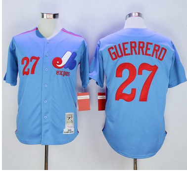 Mitchell and Ness Expos #27 Vladimir Guerrero Blue Stitched MLB Jersey Mitchell and Ness Expos #27 Vladimir Guerrero Blue Stitched MLB Jersey