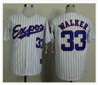 Montreal Expos #33 Larry Walker White(Black Strip) Mitchell And Ness 1982 Throwback Stitched Baseball Jersey Montreal Expos #33 Larry Walker White(Black Strip) Mitchell And Ness 1982 Throwback Stitched Baseball Jersey
