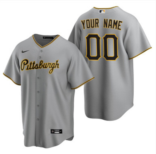 Men's Pittsburgh Pirates Custom Nike Flexbase Gray Jersey Men's Pittsburgh Pirates Custom Nike Flexbase Gray Jersey