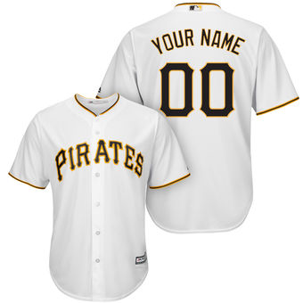 Men's Pittsburgh Pirates Majestic White Cool Base Custom Jersey Men's Pittsburgh Pirates Majestic White Cool Base Custom Jersey