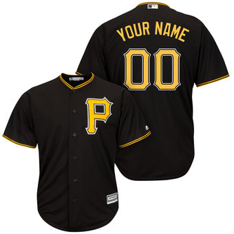 Men's Pittsburgh Pirates Majestic Black Cool Base Custom Jersey Men's Pittsburgh Pirates Majestic Black Cool Base Custom Jersey