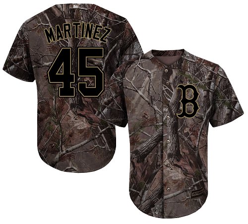Red Sox #45 Pedro Martinez Camo Realtree Collection Cool Base Stitched Youth Baseball Jersey