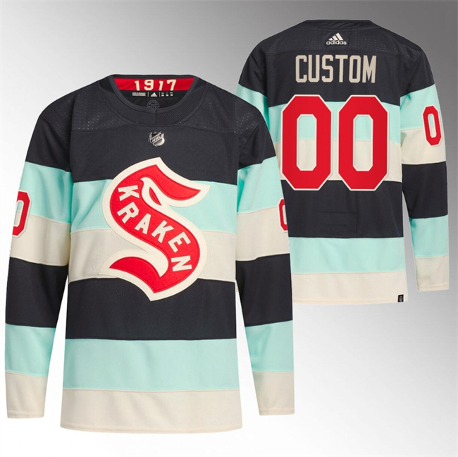 Men's Seattle Kraken Custom 2024 Deep Sea Blue Winter Classic Stitched Jersey Men's Seattle Kraken Custom 2024 Deep Sea Blue Winter Classic Stitched Jersey