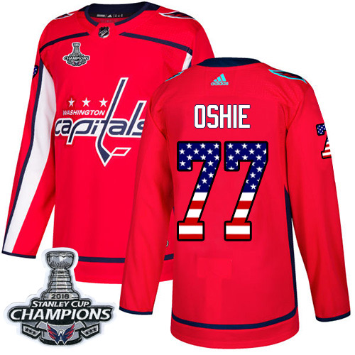 Adidas Capitals #77 T.J. Oshie Red Home Authentic USA Flag Stanley Cup Final Champions Stitched Youth NHL Jersey Adidas Capitals #77 T.J. Oshie Red Home Authentic USA Flag Stanley Cup Final Champions Stitched Youth NHL Jersey