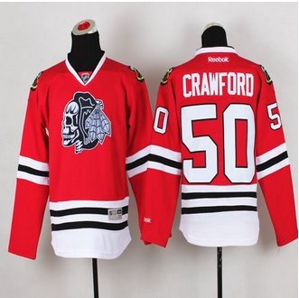 Youth Chicago Blackhawks #50 Corey Crawford Red(White Skull) Stitched NHL Jersey Youth Chicago Blackhawks #50 Corey Crawford Red(White Skull) Stitched NHL Jersey