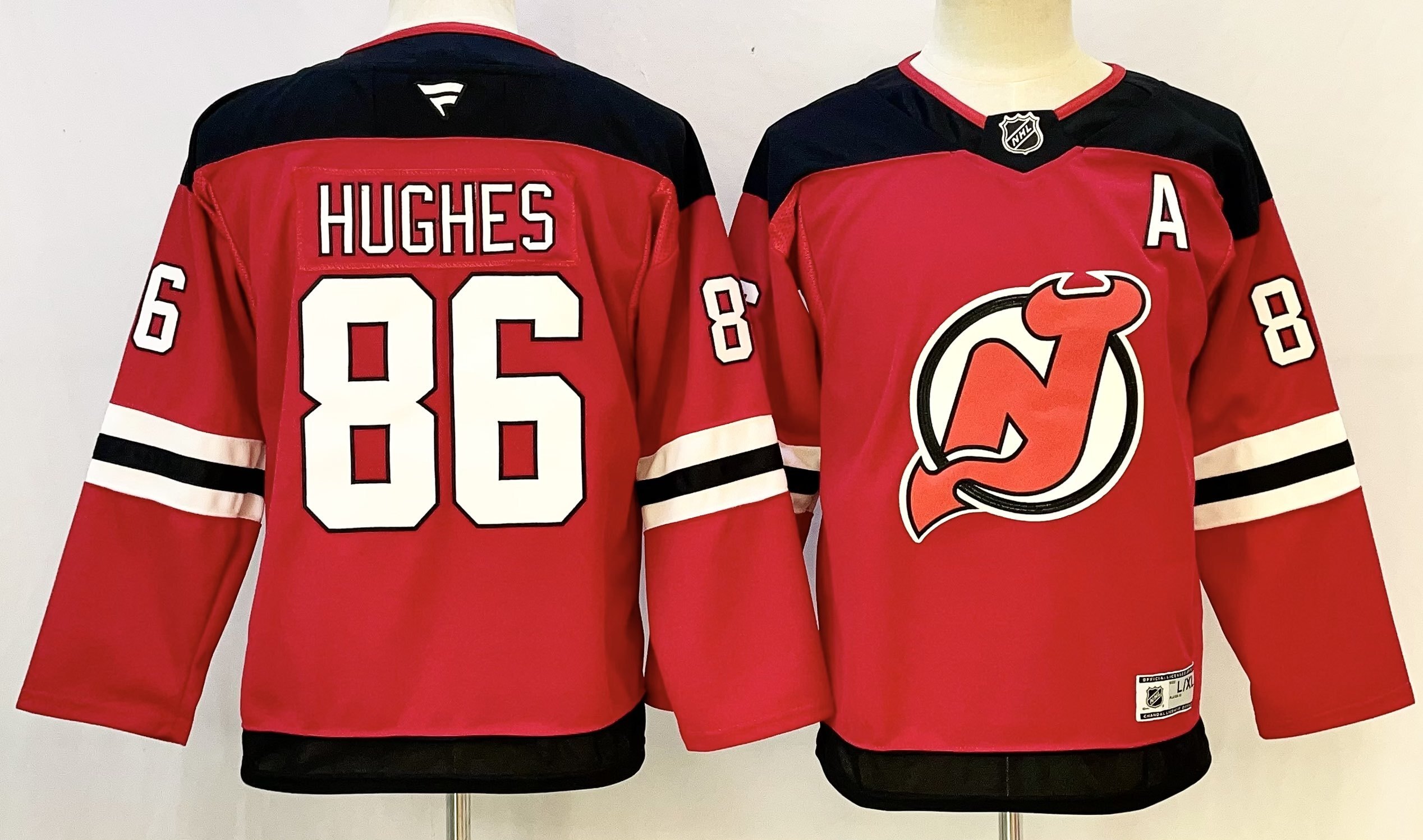 Youth New Jersey Devils #86 Jack Hughes Red With A Patch Stitched Jersey Youth New Jersey Devils #86 Jack Hughes Red With A Patch Stitched Jersey