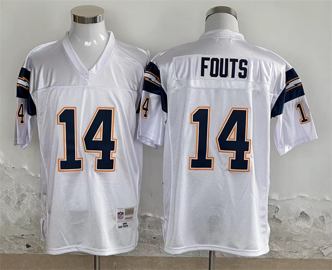Men's Los Angeles Chargers #14 Dan Fouts White Throwback Stitched Jersey Men's Los Angeles Chargers #14 Dan Fouts White Throwback Stitched Jersey