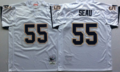 Chargers 55 Junior Seau White Throwback Jersey Chargers 55 Junior Seau White Throwback Jersey
