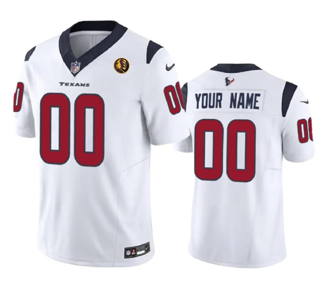 Men's Houston Texans Active Player Custom White 2023 F.U.S.E. With John Madden Patch Vapor Limited Stitched Football Jersey Men's Houston Texans Active Player Custom White 2023 F.U.S.E. With John Madden Patch Vapor Limited Stitched Football Jersey