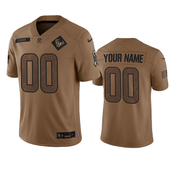 Men's Houston Texans Active Player Custom 2023 Brown Salute To Service Limited Stitched Jersey Men's Houston Texans Active Player Custom 2023 Brown Salute To Service Limited Stitched Jersey