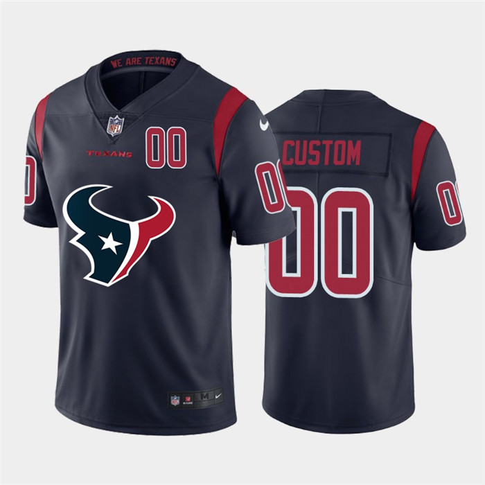 Houston Texans Custom Navy Blue Men's Nike Big Team Logo Player Vapor Limited NFL Jersey Houston Texans Custom Navy Blue Men's Nike Big Team Logo Player Vapor Limited NFL Jersey