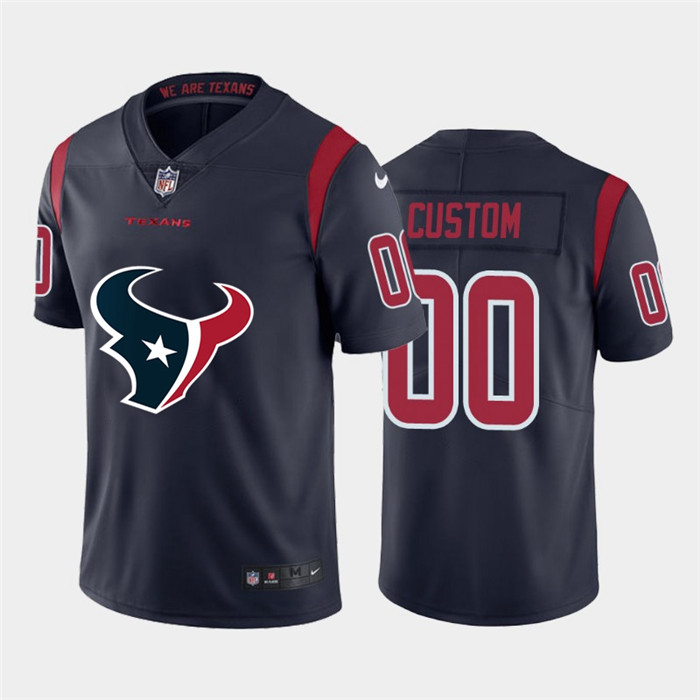 Houston Texans Custom Navy Blue Men's Nike Big Team Logo Vapor Limited NFL Jersey Houston Texans Custom Navy Blue Men's Nike Big Team Logo Vapor Limited NFL Jersey