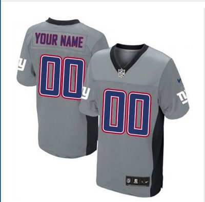 Men's Nike New York Giants Customized Elite Grey Shadow NFL Jersey Men's Nike New York Giants Customized Elite Grey Shadow NFL Jersey