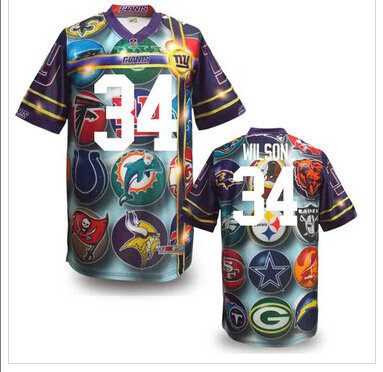 New York Giants #34 Wilson Stitched NFL Elite Fanatical Version Jersey (10) New York Giants #34 Wilson Stitched NFL Elite Fanatical Version Jersey (10)