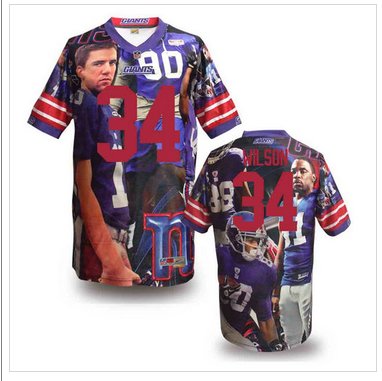 New York Giants #34 Wilson Stitched NFL Elite Fanatical Version Jersey (7) New York Giants #34 Wilson Stitched NFL Elite Fanatical Version Jersey (7)