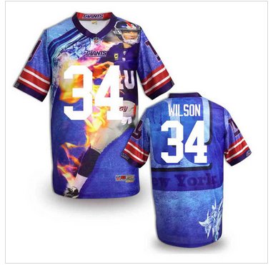New York Giants #34 Wilson Stitched NFL Elite Fanatical Version Jersey (4) New York Giants #34 Wilson Stitched NFL Elite Fanatical Version Jersey (4)