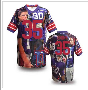 New York Giants #35 Brown Stitched NFL Elite Fanatical Version Jersey (7) New York Giants #35 Brown Stitched NFL Elite Fanatical Version Jersey (7)