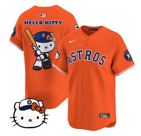 Youth Houston Astros Orange 2025 Hello Kitty Limited Baseball Jersey Youth Houston Astros Orange 2025 Hello Kitty Limited Baseball Jersey