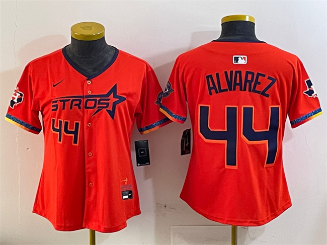 Youth Houston Astros #44 Yordan Alvarez Orange 2025 City Connect With Texas Patch Limited Stitched Baseball Jersey Youth Houston Astros #44 Yordan Alvarez Orange 2025 City Connect With Texas Patch Limited Stitched Baseball Jersey