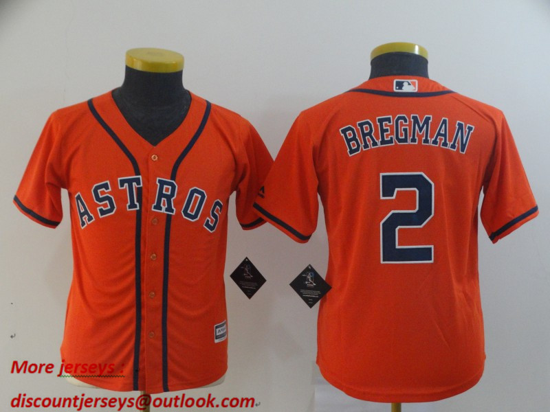 Youth Astros 2 Alex Bregman Orange Youth Cool Base Jersey Youth Astros 2 Alex Bregman Orange Youth Cool Base Jersey