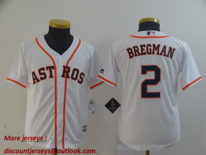 Youth Astros 2 Alex Bregman White Youth Cool Base Jersey Youth Astros 2 Alex Bregman White Youth Cool Base Jersey