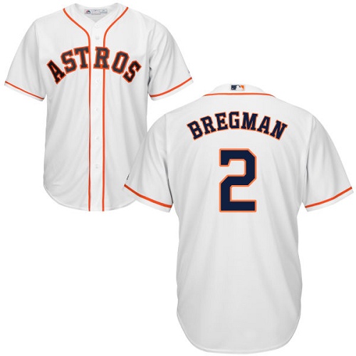 Astros #2 Alex Bregman White Cool Base Stitched Youth Baseball Jersey Astros #2 Alex Bregman White Cool Base Stitched Youth Baseball Jersey