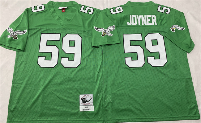 Men's Philadelphia Eagles #59 Seth Joyner Kelly Green Throwback Stitched Football Jersey Men's Philadelphia Eagles #59 Seth Joyner Kelly Green Throwback Stitched Football Jersey